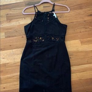 black suede lace dress